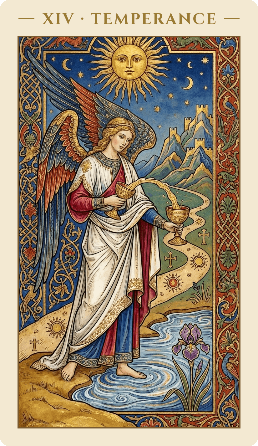 Temperance — Medieval Illuminated Manuscript deck