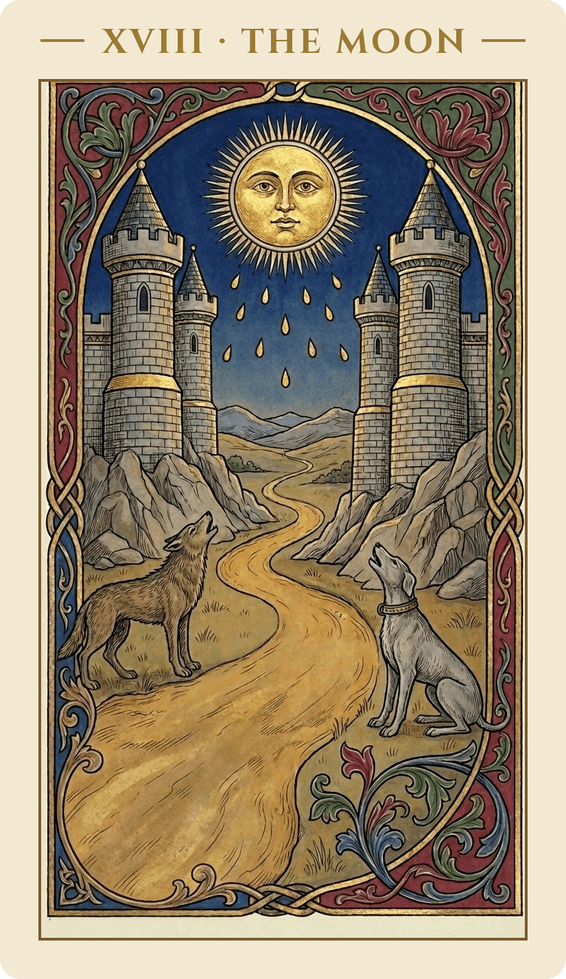 The Moon — Medieval Illuminated Manuscript deck