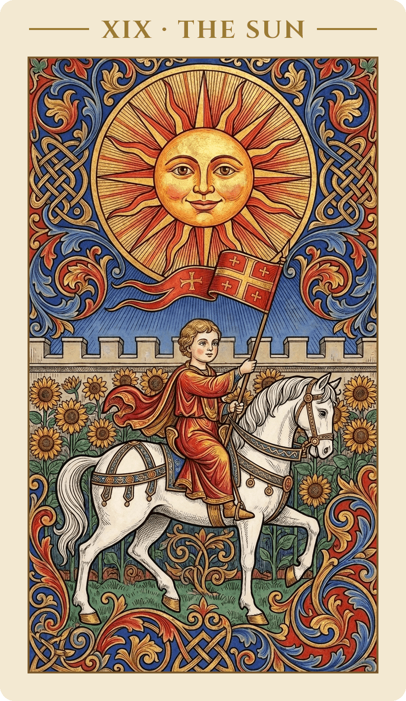 The Sun — Medieval Illuminated Manuscript deck