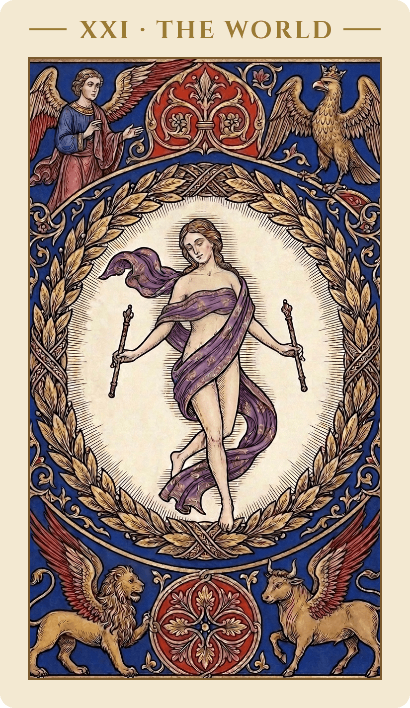 The World — Medieval Illuminated Manuscript deck