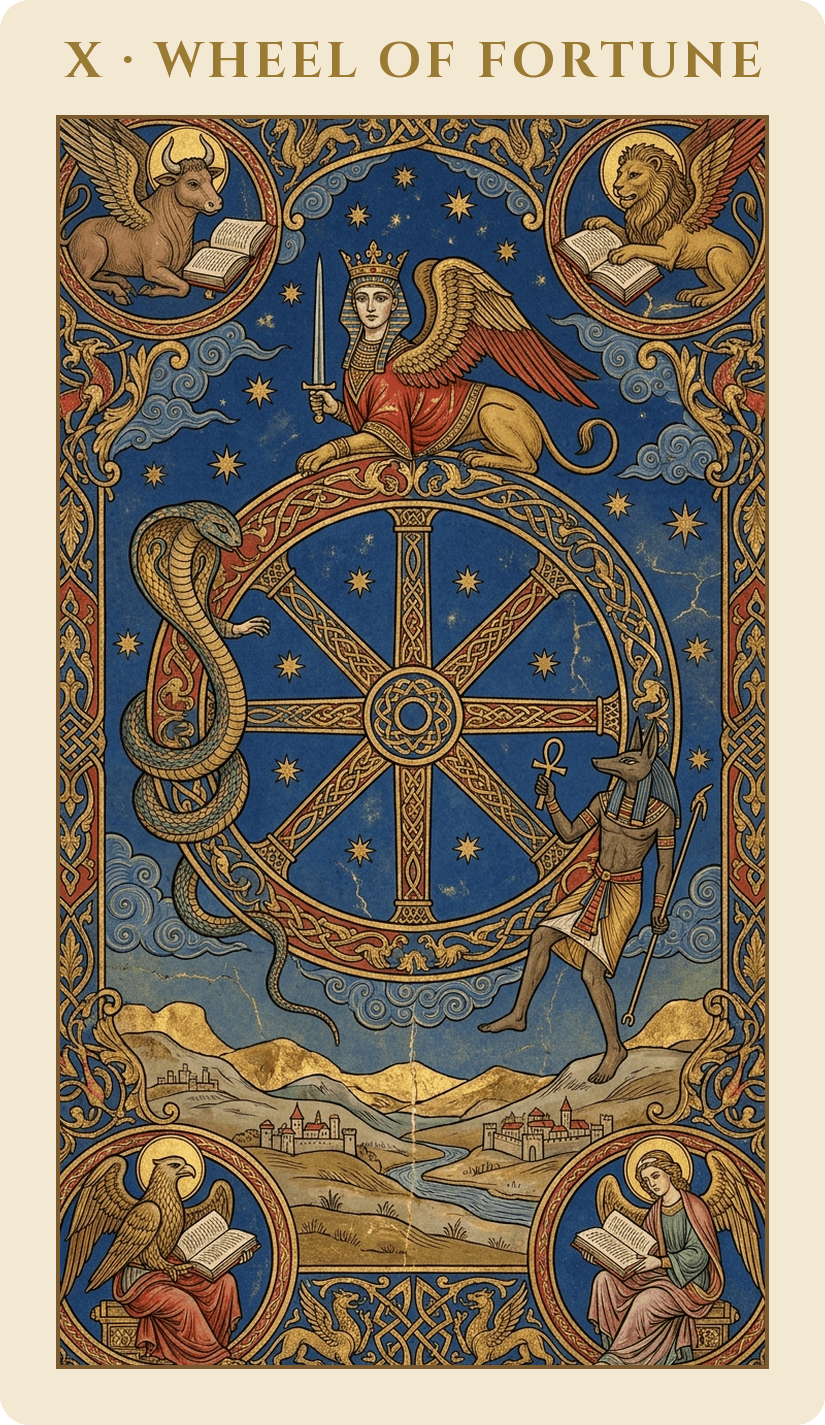 Wheel of Fortune — Medieval Illuminated Manuscript deck